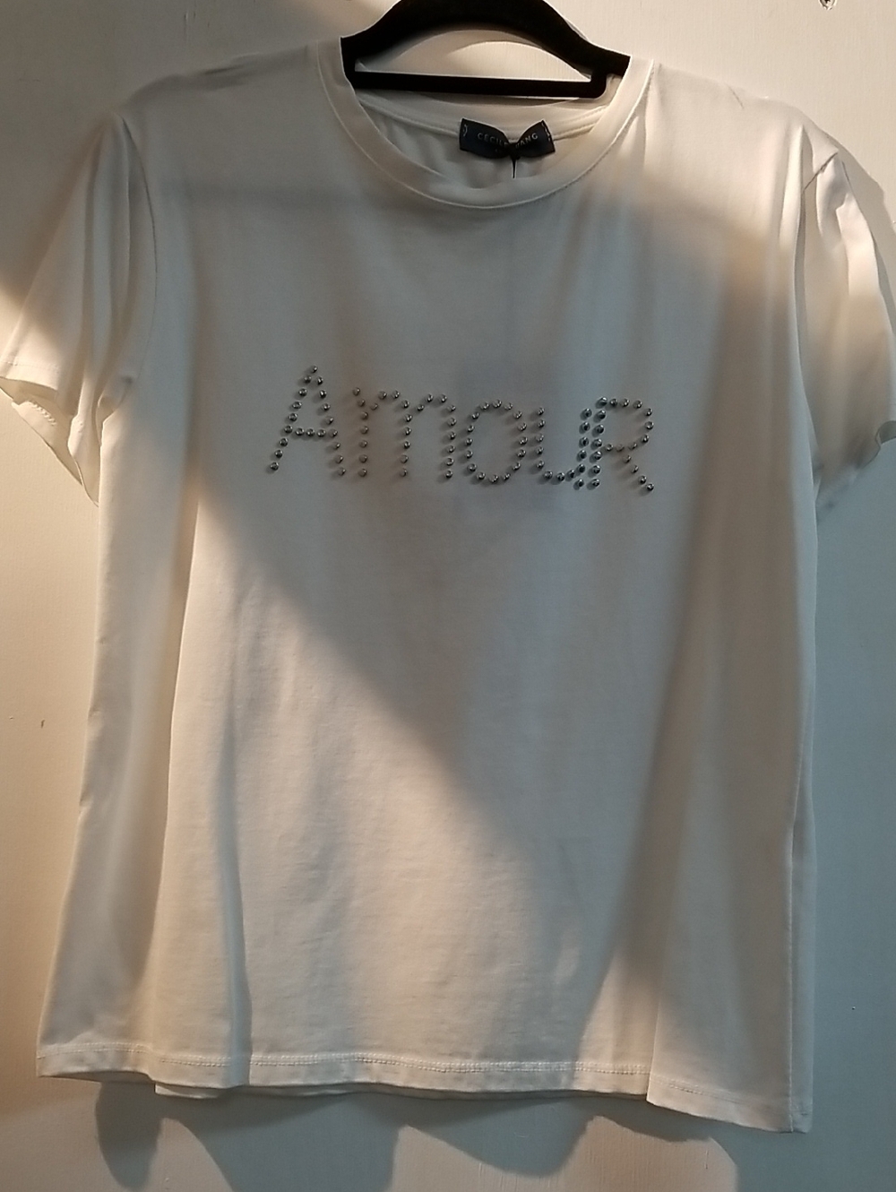 Amour Embellished White Tee - Women